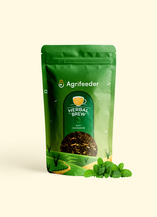 Agrifeeder Lemongrass herbal Tea-Mint Flavour, Immunity Booster, Tea Bag, 50grm Pouch