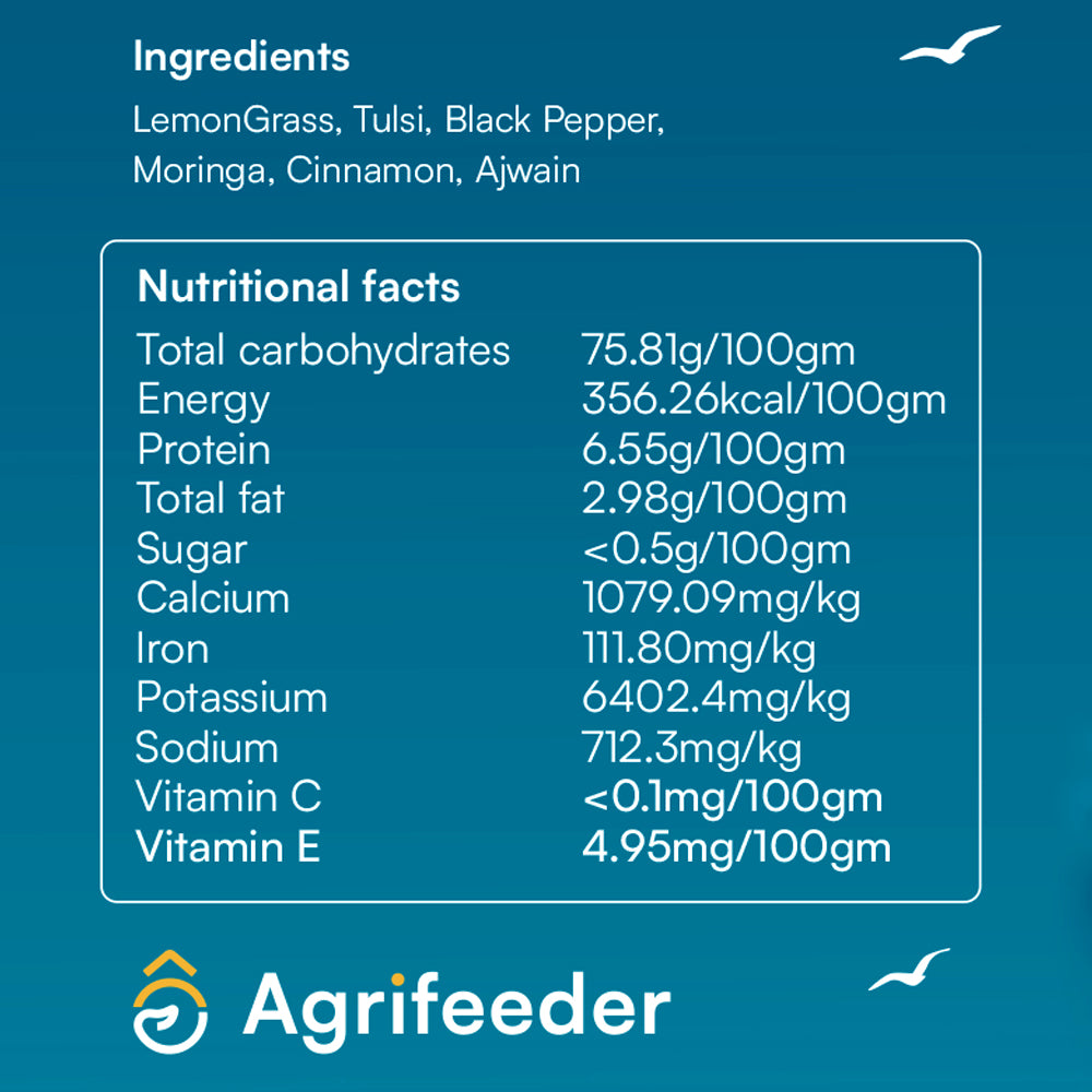 Agrifeeder Lemongrass herbal Tea-Ajwain Flavour, Immunity Booster, Tea Bag, 50grm Pouch