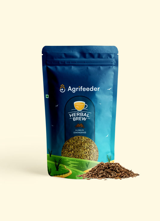 Agrifeeder Lemongrass herbal Tea-Ajwain Flavour, Immunity Booster, Tea Bag, 50grm Pouch
