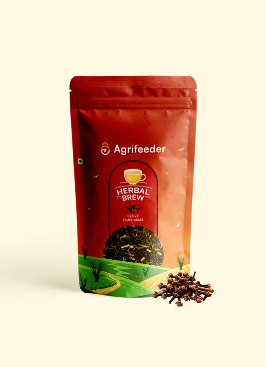 Agrifeeder Lemongrass herbal Tea-Clove Flavour, Immunity Booster, Tea Bag, 50grm  Pouch